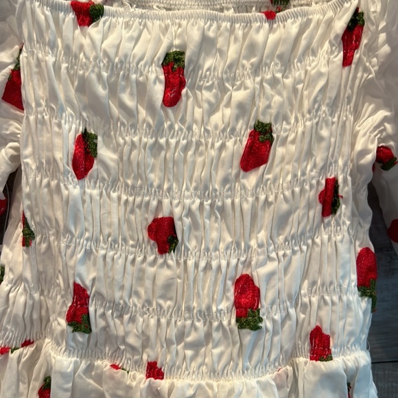 NWT Kindred White Dress with Red Strawberry Embroidery size S-1X (OS) - Picture 4 of 13